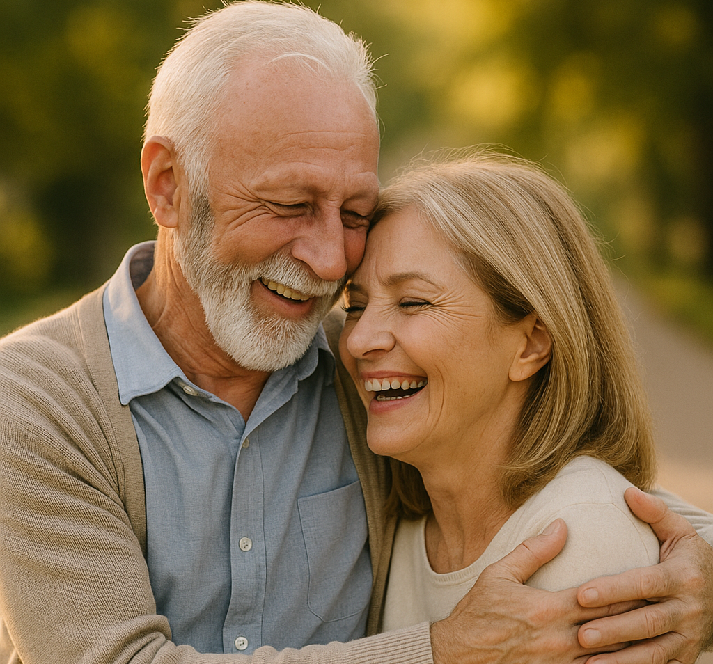 Pareja de adultos mayores felices